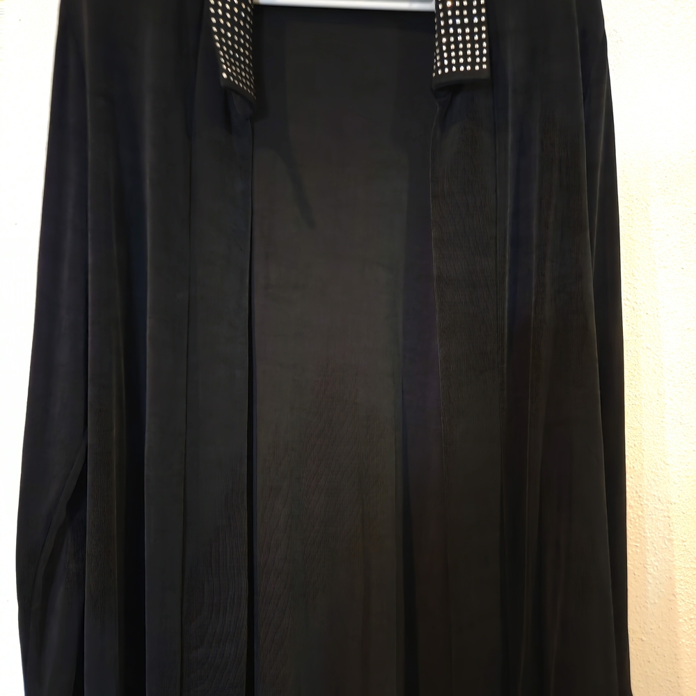 Picadilly Stretch Studded Collar and Sleeves Tunic Cardigan Sz Large